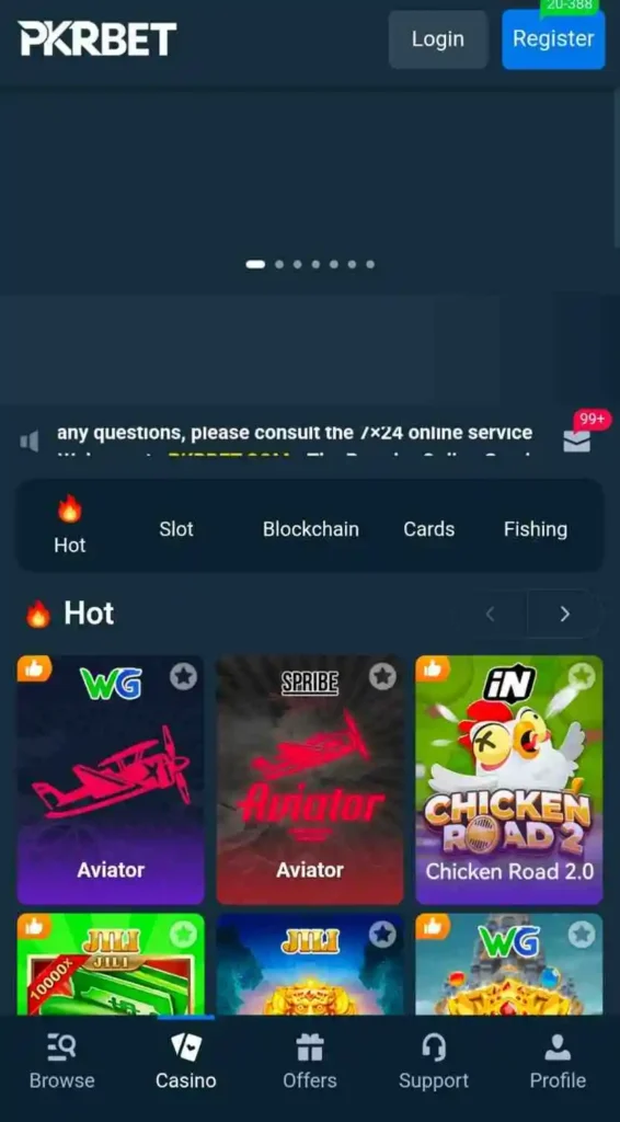 PkrBet Landing page